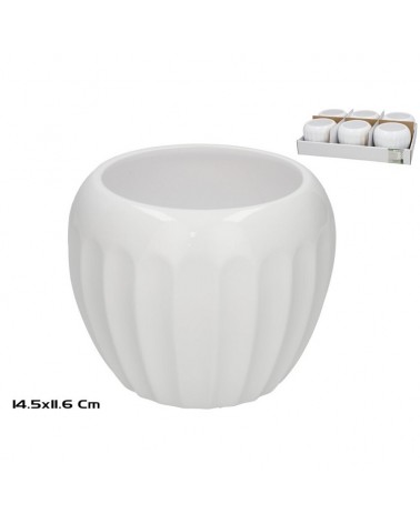 VASO CERAMICA BRANCO 14,5x11,6cm