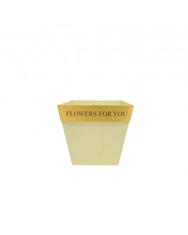 CAIXA CARTAO VASO QUAD. CREME 11x8x10cm