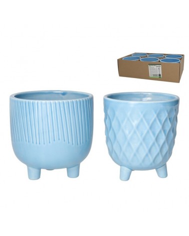 VASO CERAMICA AZUL 12X12X11.8CM