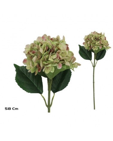 PE HORTENSIA FLOR VERDE  58cm