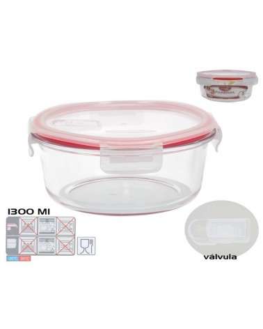 CAIXA P/ALIMENTOS REDONDA VIDRO 1300ML