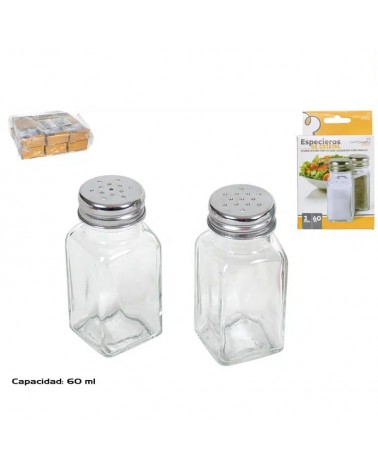 CONJ. 2 PEÇAS SALEIRO/PIMENTEIRO 60ML