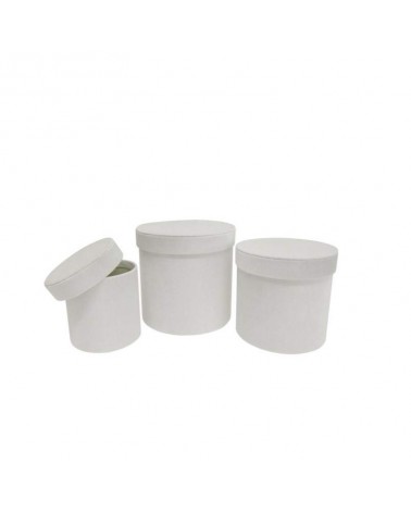 CONJ. 3 CAIXAS CARTAO RED. VELUDO BRANCO 18X17CM