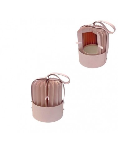 CAIXA CARTAO RED. C/FOLE E ALÇA ROSA 17X22CM