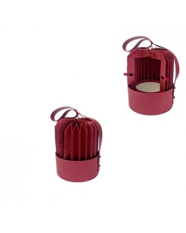 CAIXA CARTAO RED. C/FOLE E ALÇA BORDEAUX 17X22CM