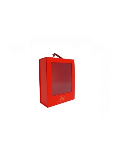 CAIXA CARTAO P/GARRAFA VERMELHO 21x9x27cm