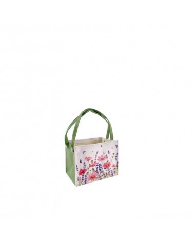 PLASTICO PU- BOLSA VERDE/BRANCO 16X10X13/24CM
