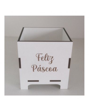 MADEIRA- VASO BR. FELIZ PASCOA 10.5X8.5CM