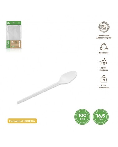 DESCARTAVEIS- COLHER REUTILIZAVEL 16.5CM PACK100