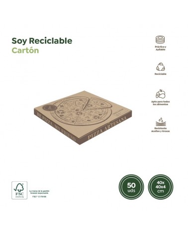 CAIXA PIZZA KRAFT 40X40X4CM 50 UND