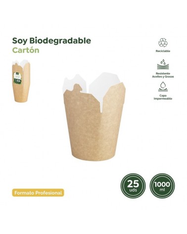 DESCARTAVEIS- CAIXA CARTAO NOODLES KRAFT 1000ml PACK25