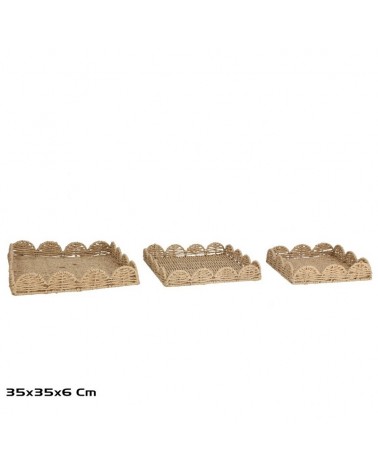 CESTO CONJ.3 35X35X6CM NATURAL