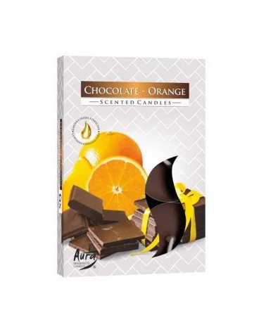 TEALIGHT PERF.CX6 CHOCOLATE/LARANJA TP15-340