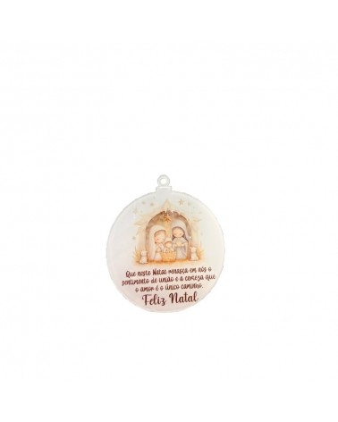 ACRILICO-BOLA NATAL" Que Neste Natal Renasça"  8cm