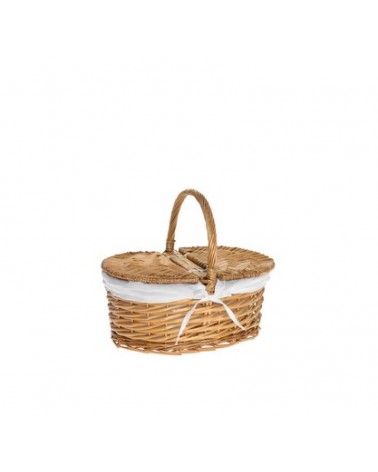 CESTA C/TAMPA OVAL C/FORRO 35x25x18cm