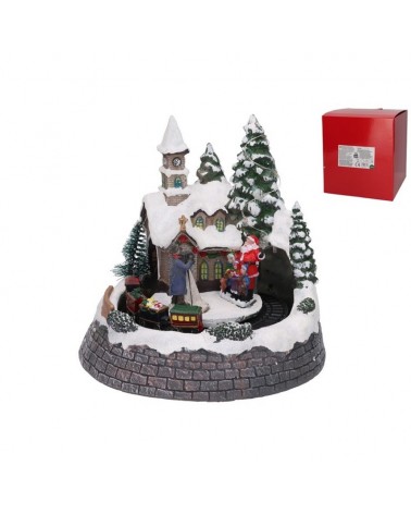 NATAL- PAISAGEM NEVADO LUZ/MOVIMENTO 19.5X19.5CM