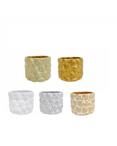 CERAMICA- VASO ROSAS PEQ. 12X15CM