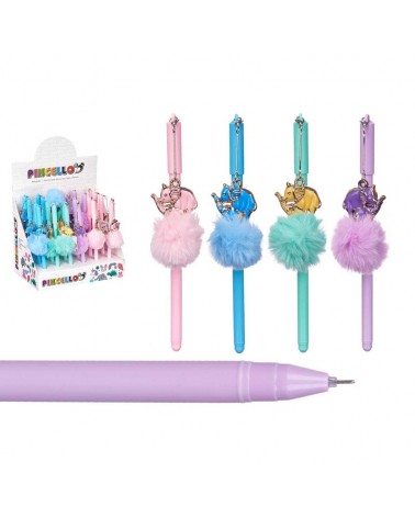 CANETA C/POMPOM ELEFANTE 18CM