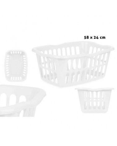 CESTO P/ROUPA RECT. 58X42CM BRANCO