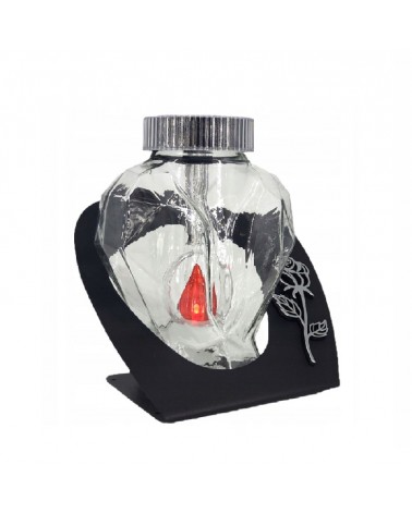 CANDEEIRO SOLAR CORAÇAO BRANCO C/BASE 21x21cm