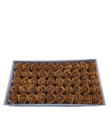 FLOR ARTIFICIAL- ROSAS SABAO 5CM CASTANHA CX.50