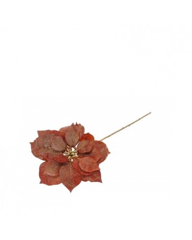 FLOR ARTIFICIAL- PE POINSETTIA CASTANHO 52CM