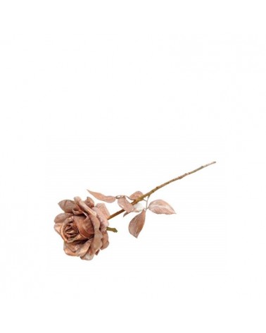 FLOR ARTIFICIAL- PE DE ROSA ROSA/OURO 58CM