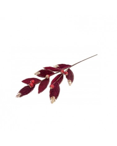FLOR ARTIFICIAL- PE FOLHAGEM COR BURGUNDY/ROSA 65CM