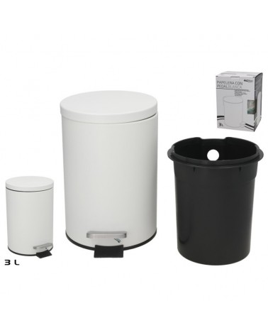 BALDE LIXO INOX C/PEDAL 3 LITROS