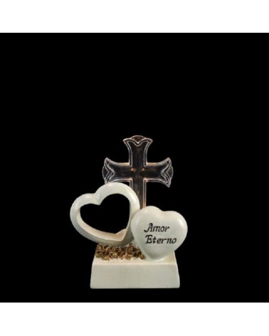 MARFINITE- BASE C/CORAÇOES C/CRUZ LED 18CM