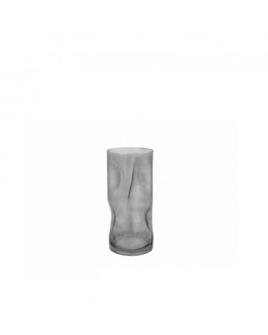 JARRA VIDRO CINZA13X13X25CM
