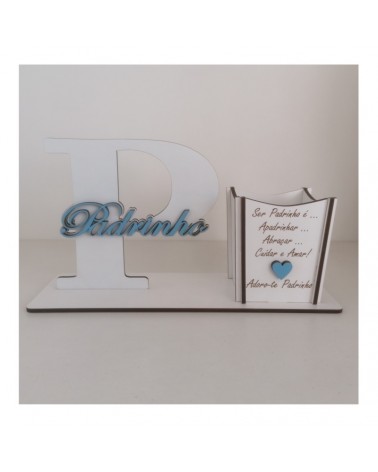 MADEIRA- MOLDURA PADRINHO C/VASO 20X7CM