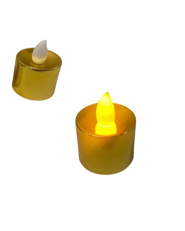 VELA LED C/PILHA OURO 3.5X4.5CM
