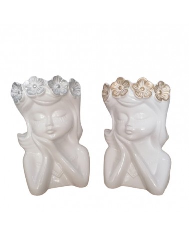 CERAMICA- CABEÇA MENINA 18X30CM