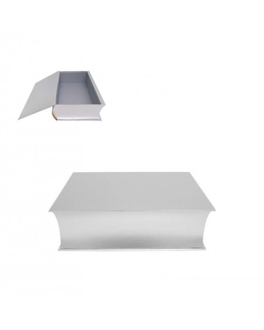 CAIXA CARTAO LIVRO PRATA MATE 32x22x10cm