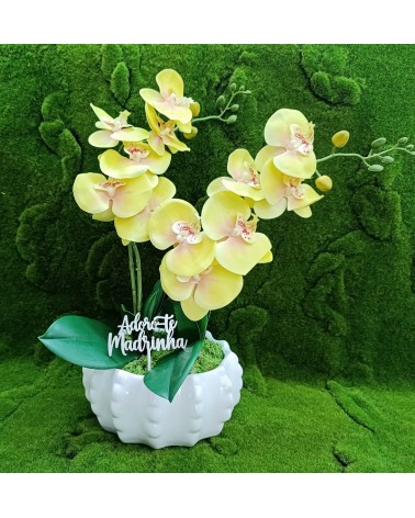 TAÇA C/ORQUIDEA 2 CAULES 37X55CM