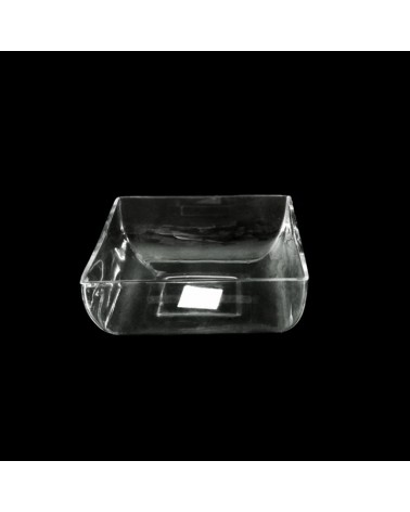 VIDRO- TAÇA QUAD. BAIXA TRANSP. 20x8cm