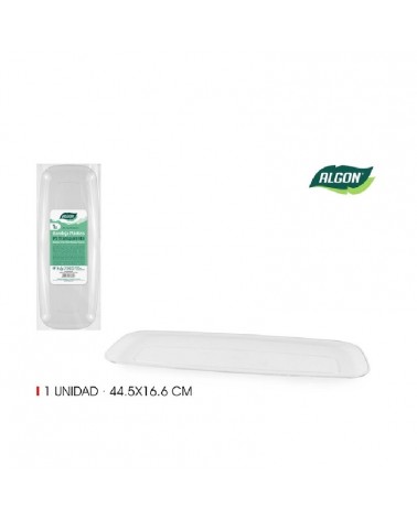 BANDEJA RECT. TRANSPARENTE 44.5X16.6CM ALGON