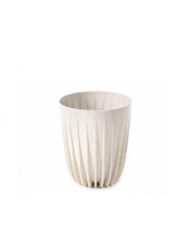 VASO MIRA ECO MADEIRA BRANCO 14x14cm