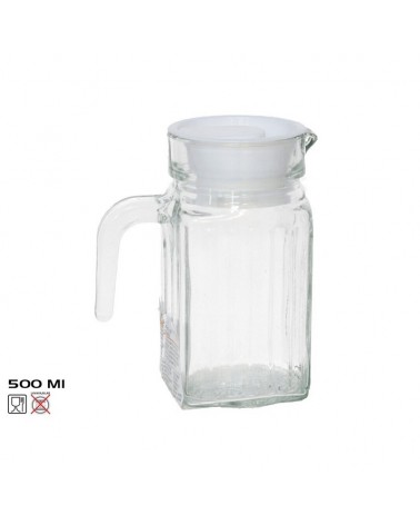 CANECA VIDRO LUISA C/TAMPA 0,5L 