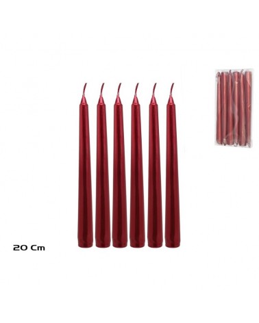 VELA VERMELHA 20X2.1CM PACK6