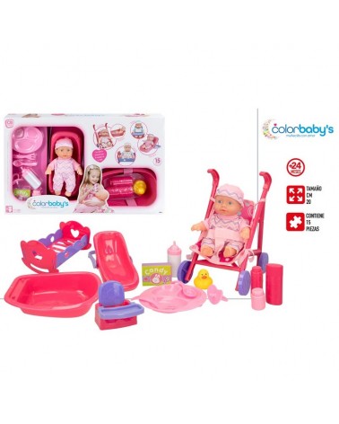 MENINA- CONJ. BEBE  20CM C/ACESSORIOS