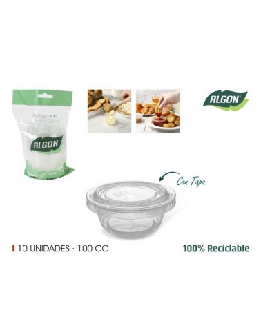 DESCARTAVEIS- EMB PLASTICA C/TAMPA 100CC PACK10