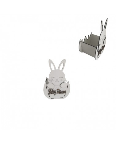 MADEIRA- CAIXA COELHO C/OVO 13X20CM