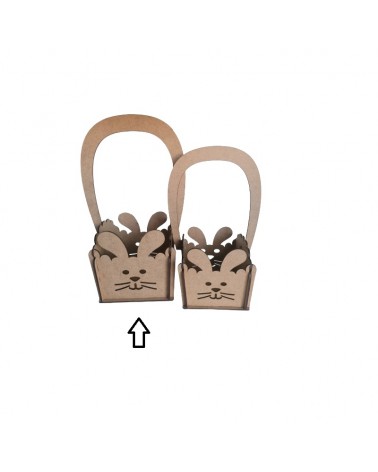 MADEIRA- CESTA C/ASA COELHO 16X35CM