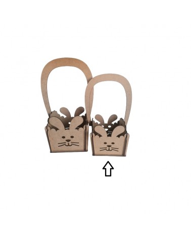 MADEIRA- CESTA C/ASA COELHO 13X28CM