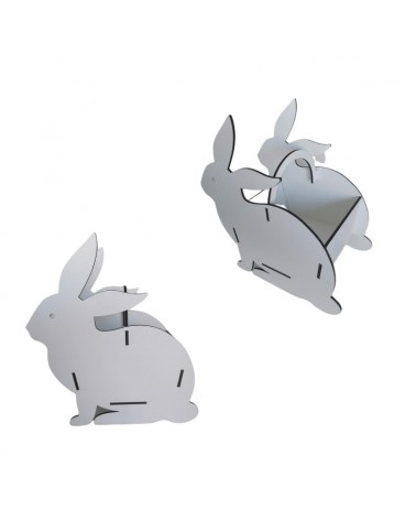 MADEIRA- CESTA COELHO 17X20CM BRANCA