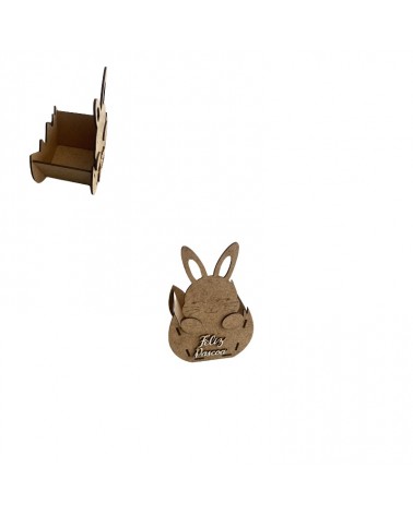 MADEIRA- CAIXA COELHO C/OVO CAST. 13X20CM