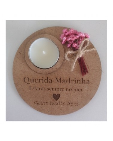 MADEIRA- PORTA-VELA MADRINHA DEC. CAST. 12CM