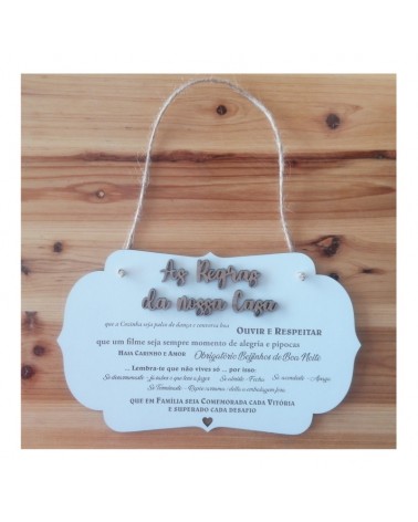 MADEIRA- PLACA REGRAS CASA 25X15CM